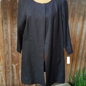Talbots Irish Linen Black Duster
